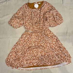En Creme Brown Floral Dress